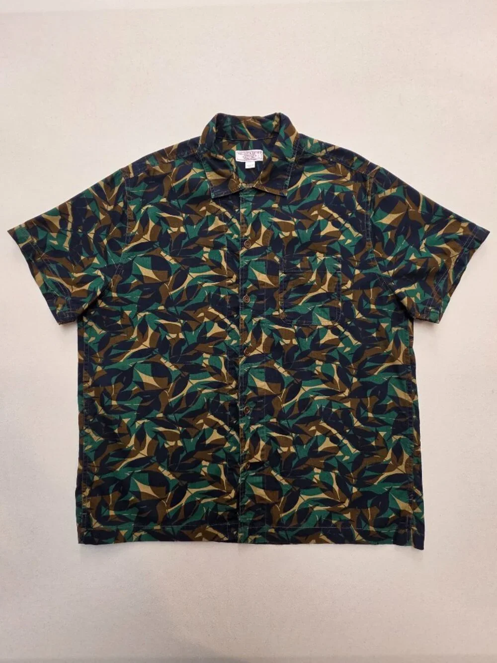 Wallace & Barnes Floral Printed Camp Collar Shirt L